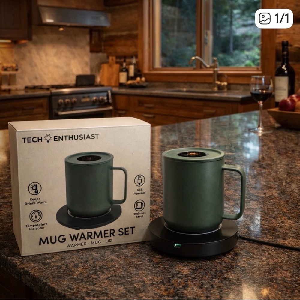 Green Mug Warmer Set- USB Powered